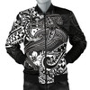 FUNSTUFFPRINTINT  Samoa Men’s Bomber Jacket – White Shark Polynesian Tattoo – BN18 3D Bomber Jacket