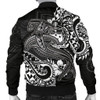 FUNSTUFFPRINTINT  Samoa Men’s Bomber Jacket – White Shark Polynesian Tattoo – BN18 3D Bomber Jacket