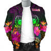 FUNSTUFFPRINTINT  Samoa Personalised Men’s Bomber Jacket – Summer Hibiscus – BN15 3D Bomber Jacket