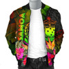 FUNSTUFFPRINTINT  Samoa Polynesian Men’s Bomber Jacket – Hibiscus and Banana Leaves – BN15 3D Bomber Jacket