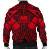 FUNSTUFFPRINTINT  Samoa Polynesian Men’s Bomber Jacket – Samoa Red Seal with Polynesian Tattoo – BN18 3D Bomber Jacket