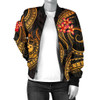 FUNSTUFFPRINTINT  Samoa Polynesian Women Bomber Jacket – Gold Plumeria – BN11 3D Bomber Jacket