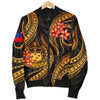 FUNSTUFFPRINTINT  Samoa Polynesian Women Bomber Jacket – Gold Plumeria – BN11 3D Bomber Jacket