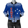 FUNSTUFFPRINTINT  Samoa Women’s Bomber Jacket – Polynesian Fog Blue – BN09  3D Bomber Jacket