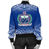 FUNSTUFFPRINTINT  Samoa Women’s Bomber Jacket – Polynesian Fog Blue – BN09  3D Bomber Jacket