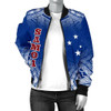 FUNSTUFFPRINTINT  Samoa Women’s Bomber Jacket – Polynesian Fog Blue – BN09  3D Bomber Jacket