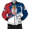 FUNSTUFFPRINTINT  Serbia Men’s Bomber Jacket – Coat Of Arms Flag Style – BN25 3D Bomber Jacket