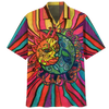 Spiritual Hippie Floral Pattern Peace Sign Tie Dye Trippy Hawaiian Shirt