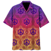 Spiritual Hippie Floral Pattern Peace Sign Tie Dye Trippy Hawaiian Shirt