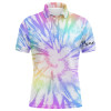 Custom Golf Men Polo Shirt, Custom Name Watercolor Tie Dye Background Apparel - Personalized Sports Gift For Men, Husband, Boyfriend, Golf Lover