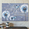 With God Every Are Possible - Bible Verse Canvas - Scripture Canvas Wall Art