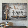 Woman Warrior - God Is With Her - Bible Verse Canvas - Scripture Canvas Wall Art