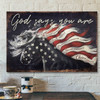 Amazing Horse And Flag - God Says You Are - Bible Verse Canvas - Scripture Canvas Wall Art