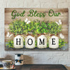 White Butterfly - God Bless Our Home Canvas Wall Art - Bible Verse Canvas
