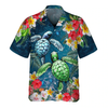 Blue Bird Turtle 3D Hawaiian shirt Men's