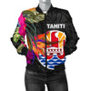 FUNSTUFFPRINTINT Tahiti Women’s Bomber Jacket – Polynesian Hibiscus Pattern – BN39 3D Bomber Jacket