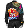 FUNSTUFFPRINTINT Tahiti Women’s Bomber Jacket – Polynesian Hibiscus Pattern – BN39 3D Bomber Jacket
