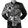 FUNSTUFFPRINTINT Tonga Men’s Bomber Jacket – White Shark Polynesian Tattoo – BN18 3D Bomber Jacket