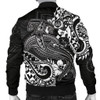 FUNSTUFFPRINTINT Tonga Men’s Bomber Jacket – White Shark Polynesian Tattoo – BN18 3D Bomber Jacket