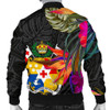 FUNSTUFFPRINTINT Tonga Men’s Bomber Jacket – Polynesian Hibiscus Pattern – BN39  3D Bomber Jacket
