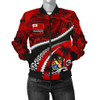 FUNSTUFFPRINTINT Tonga Polynesian Shark Tattoo Women’s Bomber Jacket K4  3D Bomber Jacket
