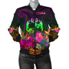 FUNSTUFFPRINTINT Tonga Polynesian Women’s Bomber Jacket – Summer Hibiscus – BN15  3D Bomber Jacket