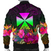 FUNSTUFFPRINTINT Wallis and Futuna Men’s Bomber Jacket – Summer Hibiscus – BN15 3D Bomber Jacket