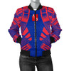 FUNSTUFFPRINTINT Wallis And Futuna Women Bomber Jacket – Polynesian Tattoo Flag – BN0110 3D Bomber Jacket