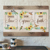 Bible Verse Canvas - Choose Love Show Grace Have Faith Hummingbird Sunflower Wall Art Canvas - Scripture Canvas Wall Art