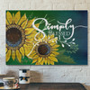 Bible Verse Canvas - Blessed Wall Art Simply Blessed Sunflower Wall Art Canvas - Scripture Canvas Wall Art