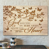 Bible Verse Canvas - God Has You In His Arms I Have You In My Heart Canvas - Scripture Canvas Wall Art