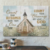 Bible Verse Canvas - Count Your Blessings Name Them One By One Canvas Wall Art - Scripture Canvas Wall Art