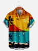 Vacation Leisure Plant Elements Coconut Tree Pattern Hawaiian Style Printed Shirt