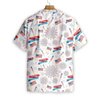 4Th of july hawaii shirt Flag On White Watercolor Hawaiian Shirt