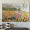 Bible Verse Wall Art Canvas - Beautiful Sunflower Road - Today I Choose Joy Canvas