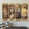 God Canvas Prints - Jesus Canvas Art - Be Strong Be Brave Be Humble Be Thankful Canvas Wall Art