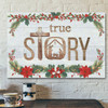 God Canvas Prints - Jesus Canvas Art - True Story Jesus Born In A Manger Christmas Wall Art Canvas