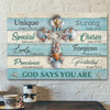 God Canvas Prints - Jesus Canvas Art - God Says You Are Seashell Cross Christian Wall Art Canvas Print