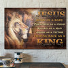 God Jesus Landscape Canvas Prints - God Wall Art - Awesome Lion - Born As A Baby, Come Back As A King