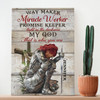 Personalized Woman Warrior Of God Way Maker Miracle Worker Promise Keeper Light In The Darkness My God That Is What You Are Canvas