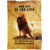 FUNSTUFFPRINT Our God Is The Lion Of Judah Fleece Blanket - Christian Blanket - Bible Verse Blanket