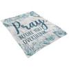 FUNSTUFFPRINT  Pray Before You Overthink Fleece Blanket - Christian Blanket - Bible Verse Blanket