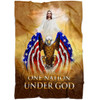 FUNSTUFFPRINT  One Nation Under God Fleece Blanket - Christian Blanket - Bible Verse Blanket