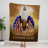 FUNSTUFFPRINT  One Nation Under God Fleece Blanket - Christian Blanket - Bible Verse Blanket