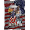 FUNSTUFFPRINT  One Nation Under God American Flag Fleece Blanket - Christian Blanket - Bible Verse Blanket