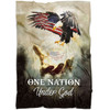FUNSTUFFPRINT  One Nation Under God 2 Fleece Blanket - Christian Blanket - Bible Verse Blanket