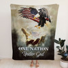 FUNSTUFFPRINT  One Nation Under God 2 Fleece Blanket - Christian Blanket - Bible Verse Blanket