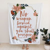 FUNSTUFFPRINT No Weapon Formed Against You Shall Prosper Isaiah 5417 Fleece Blanket - Christian Blanket - Bible Verse Blanket