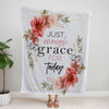 FUNSTUFFPRINT Just Enough Grace For Today Fleece Blanket - Christian Blanket - Bible Verse Blanket