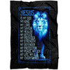 FUNSTUFFPRINT Jesus The Lion Of Judah Is My God Fleece Blanket - Christian Blanket - Bible Verse Blanket